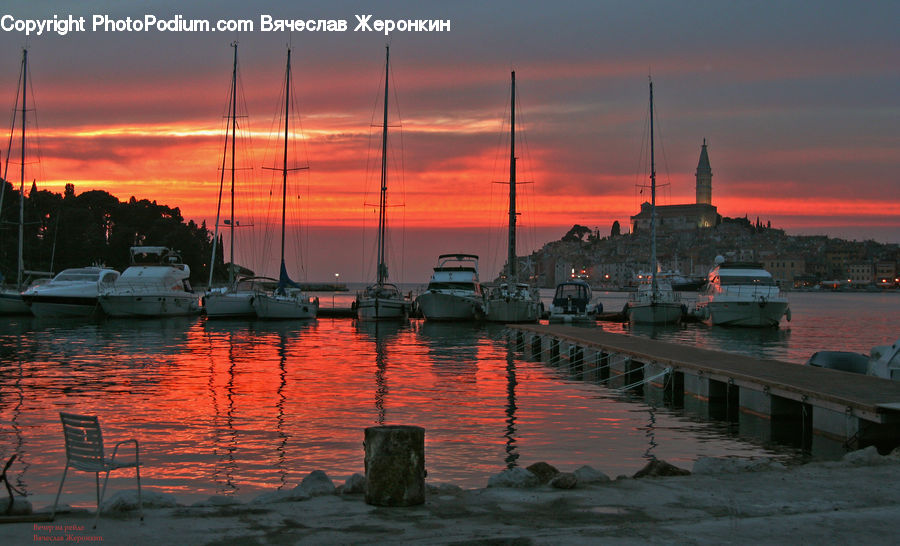 Boat, Watercraft, Yacht, Dawn, Dusk, Sky, Sunrise