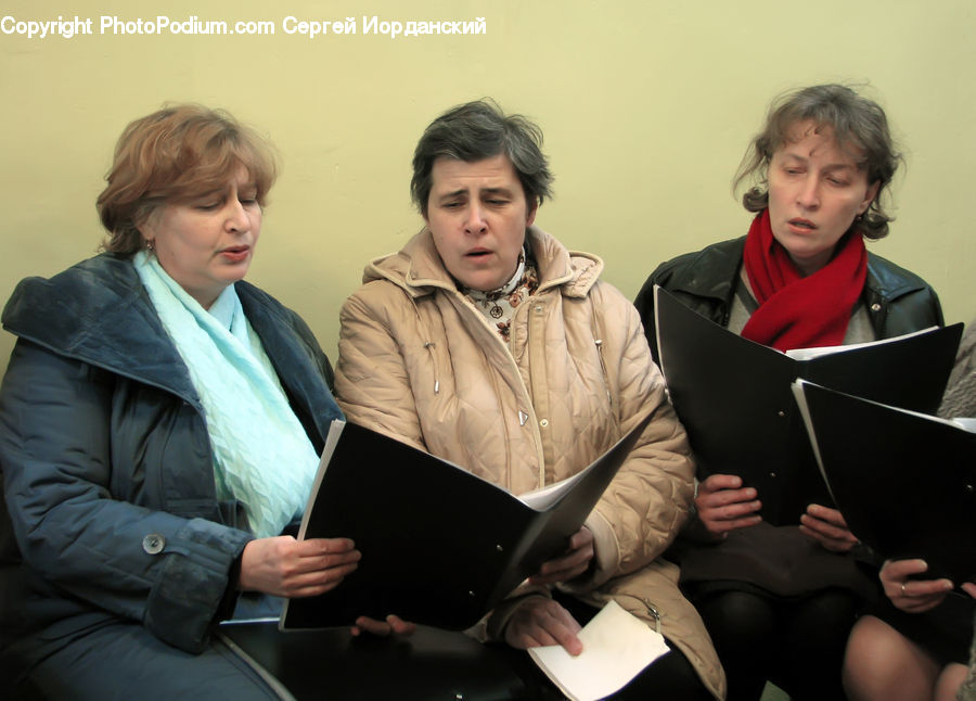 People, Person, Human, Sitting, Blazer, Clothing, Coat
