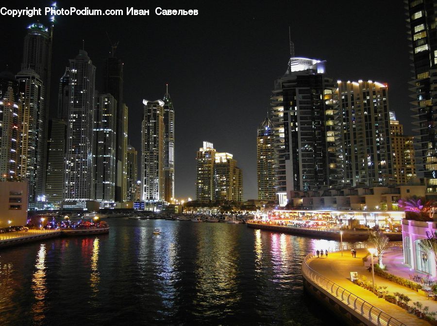Night, Outdoors, City, Downtown, Metropolis, Urban, Architecture