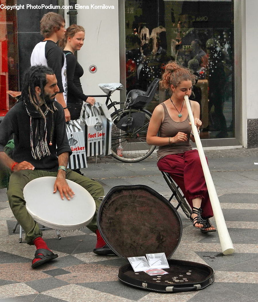 People, Person, Human, Bicycle, Bike, Vehicle, Drum