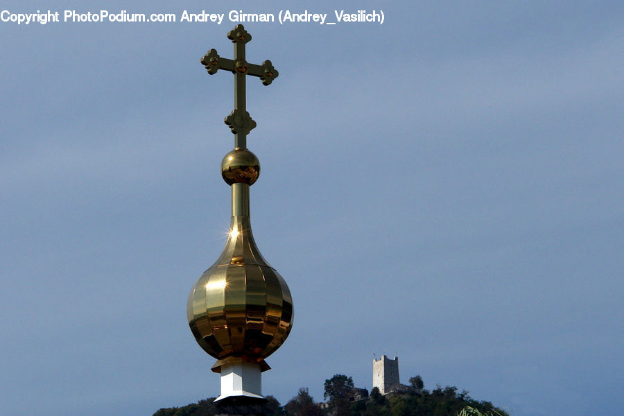 Cross, Architecture, Bell Tower, Clock Tower, Tower, Lute, Mandolin