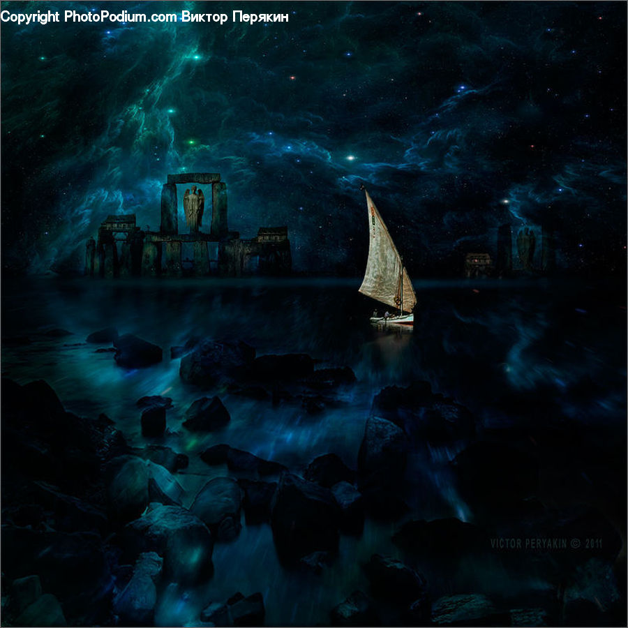 Boat, Dinghy, Building, Hut, Shelter, Astronomy, Outer Space