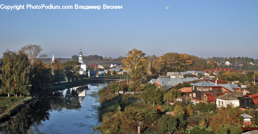 Outdoors, Pond, Water, Aerial View, Building, Cottage, Housing