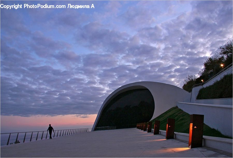 Bench, Freeway, Overpass, Architecture, Dome, Building, Field