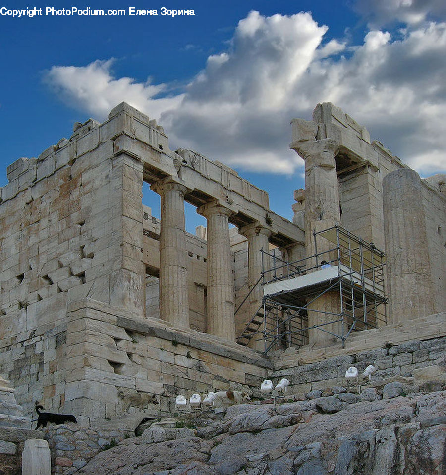 Castle, Fort, Architecture, Column, Parthenon, Temple, Worship