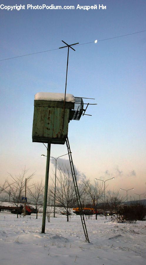 Lamp Post, Pole, Cabin, Hut, Rural, Shack, Shelter
