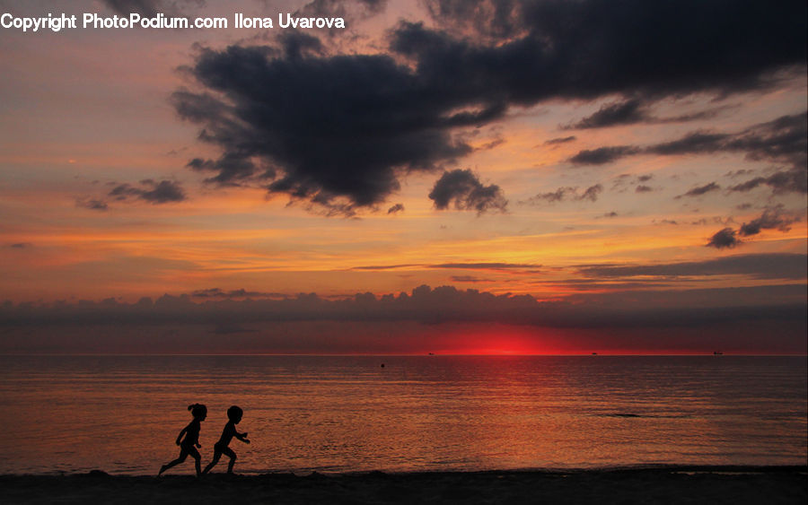 Dawn, Dusk, Red Sky, Sky, Sunrise, Sunset, Beach