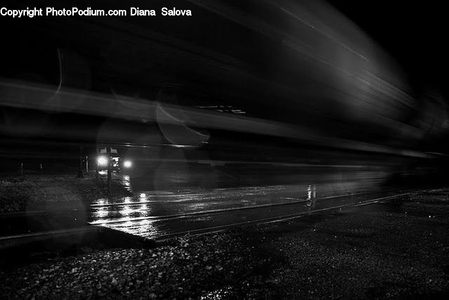 Stage, LED, Lighting, Spotlight, Asphalt, Tarmac, Night