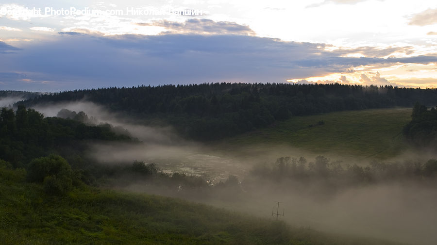 Fog, Mist, Outdoors, Dawn, Dusk, Sky, Sunrise