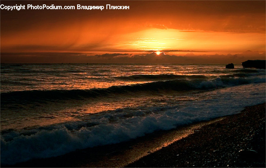 Ocean, Outdoors, Sea, Water, Astronomy, Beach, Coast