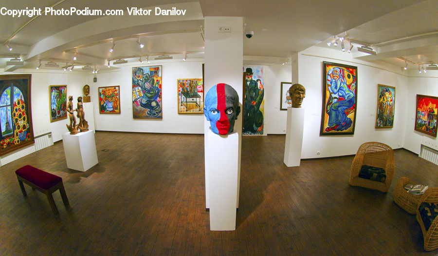 Art, Art Gallery, Couch, Furniture, Bench, Floor, Flooring