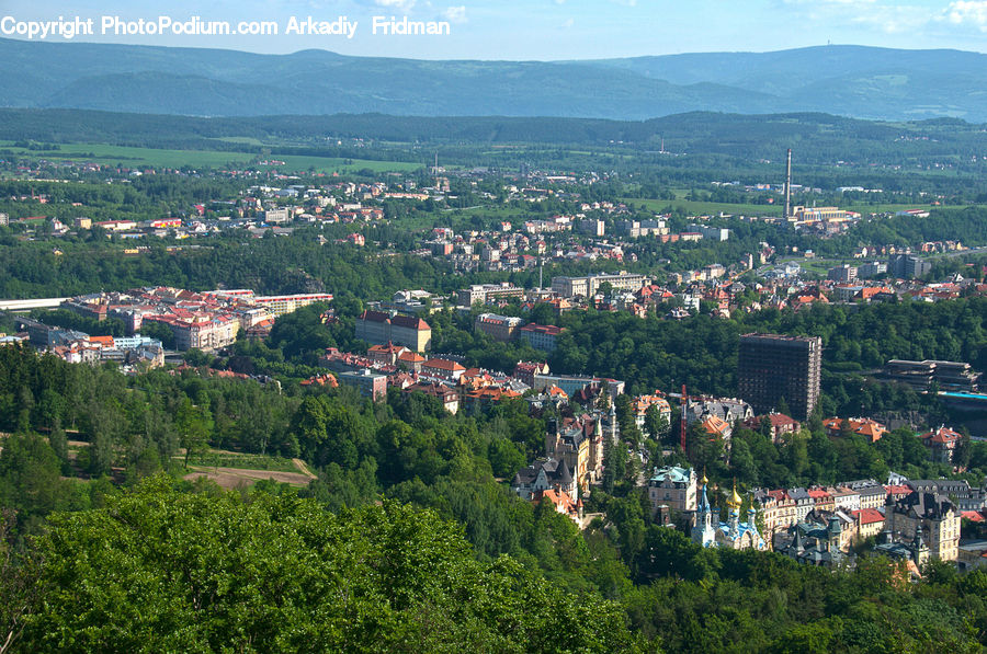 Aerial View, City, Downtown, Metropolis, Urban, Building, Landscape