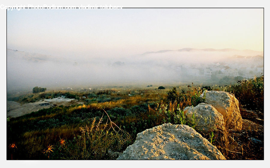 Rock, Mountain, Outdoors, Field, Grass, Grassland, Land