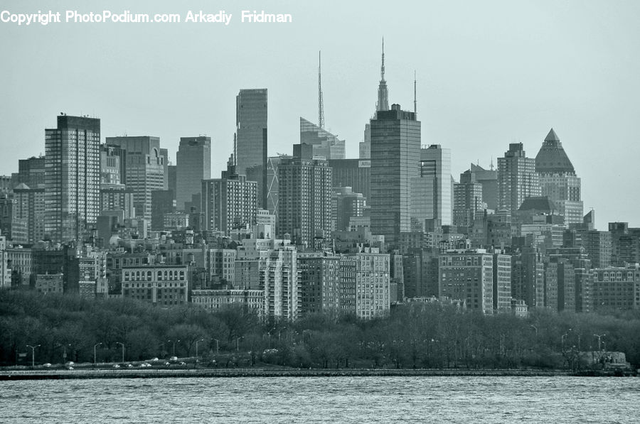 City, Downtown, Urban, Waterfront, Outdoors, River, Water