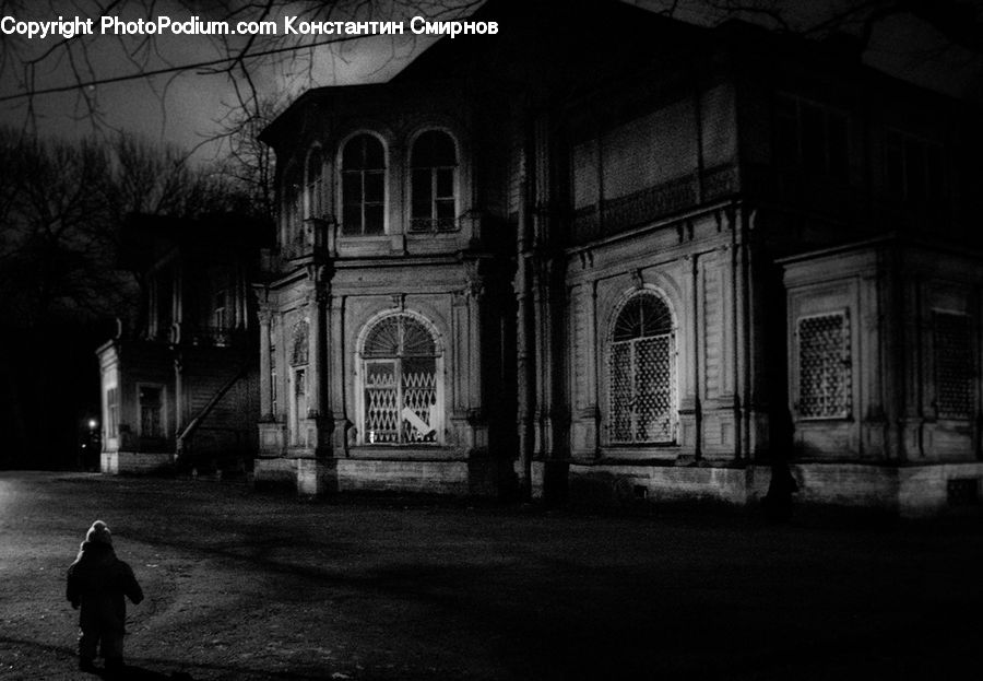 Tomb, Night, Outdoors, Building, Housing, Villa, Alley