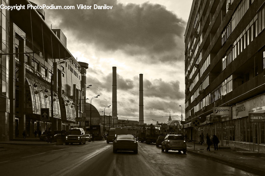 Automobile, Car, Vehicle, City, Downtown, Urban, Road