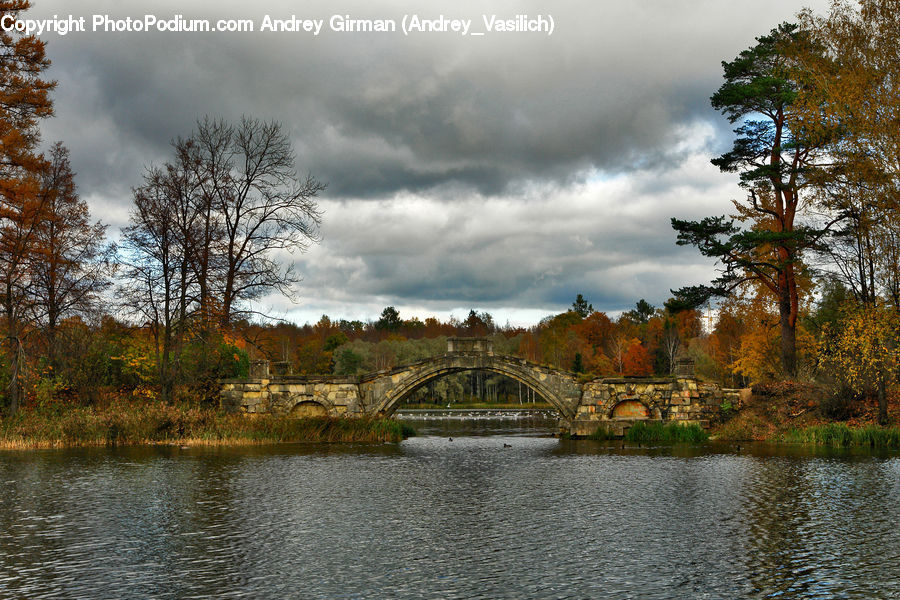 Bridge, Outdoors, River, Water, Canal, Lake, Park