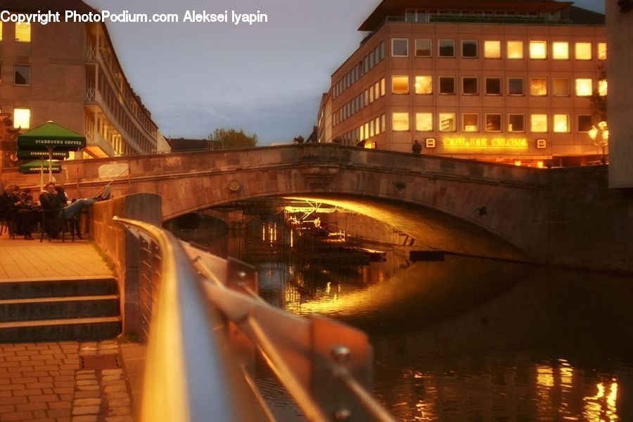 Canal, Outdoors, River, Water, City, Downtown, Bridge