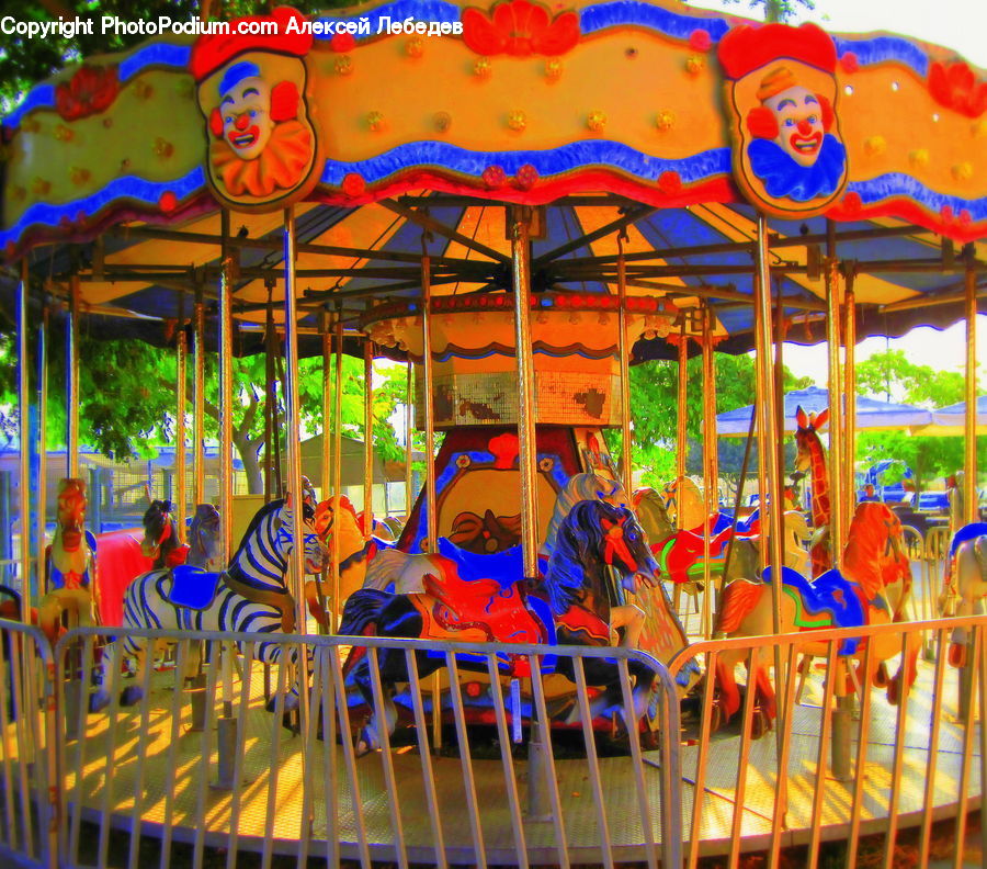 Belt, Carousel, Playground, Plant, Potted Plant, Amusement Park, Carnival