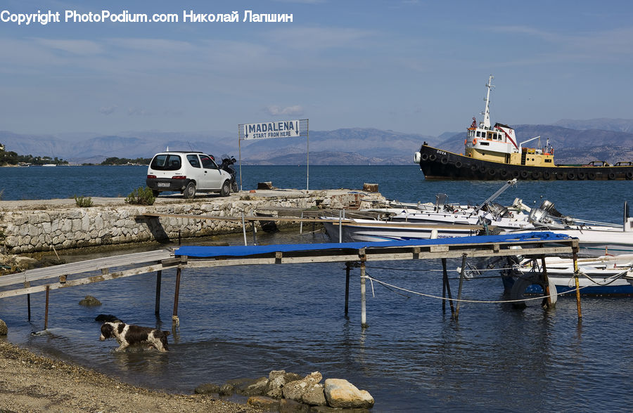 Boat, Watercraft, Barge, Tugboat, Automobile, Car, Vehicle