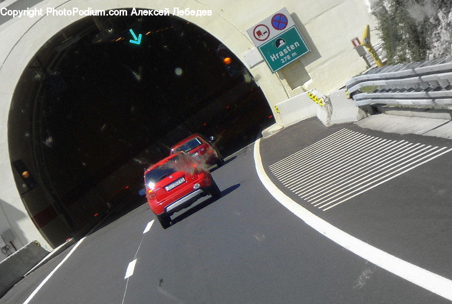 Tunnel, Automobile, Car, Vehicle, Machine, Ramp, Intersection