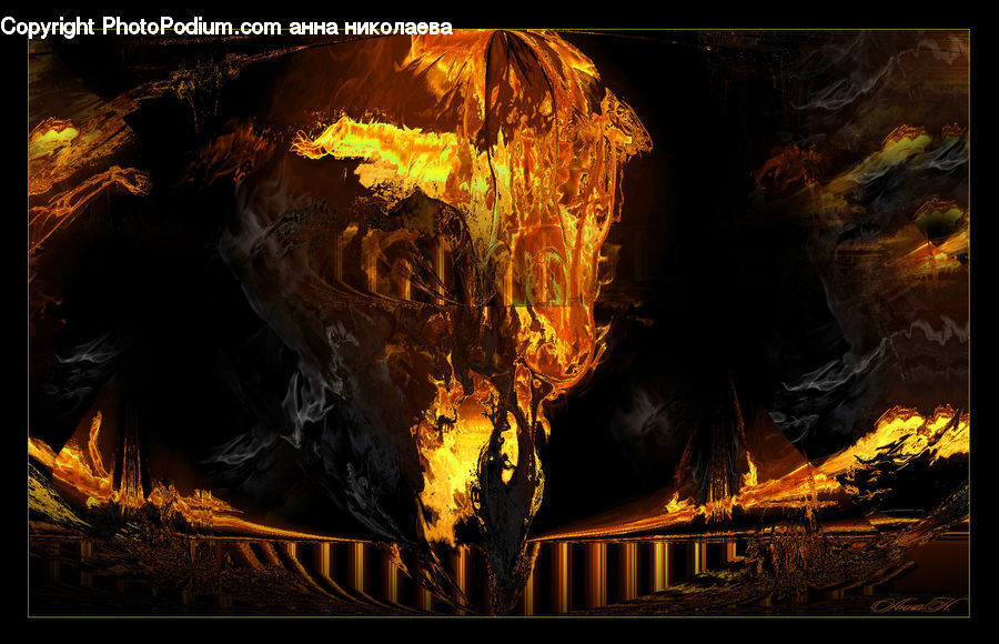 Fire, Art, Bonfire, Campfire, Camping, Flame, Cave