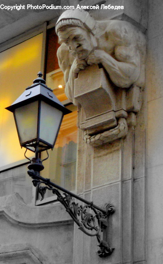 Art, Gargoyle, Statue, Sculpture, Lamp Post, Pole, Anubis