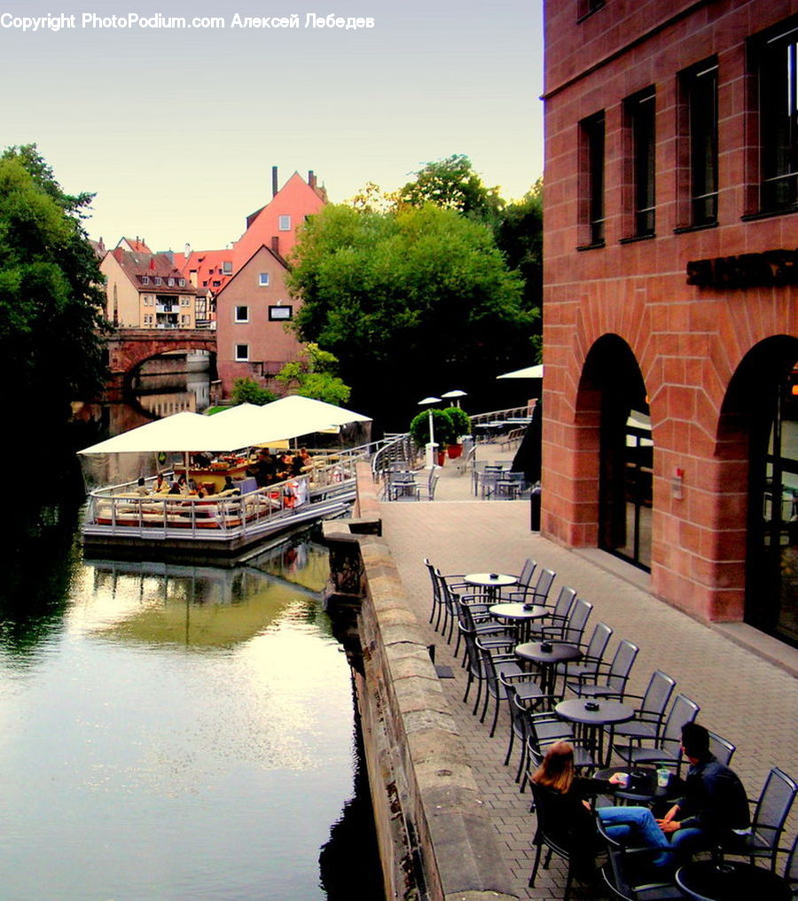 Chair, Furniture, Canal, Outdoors, River, Water, Plant