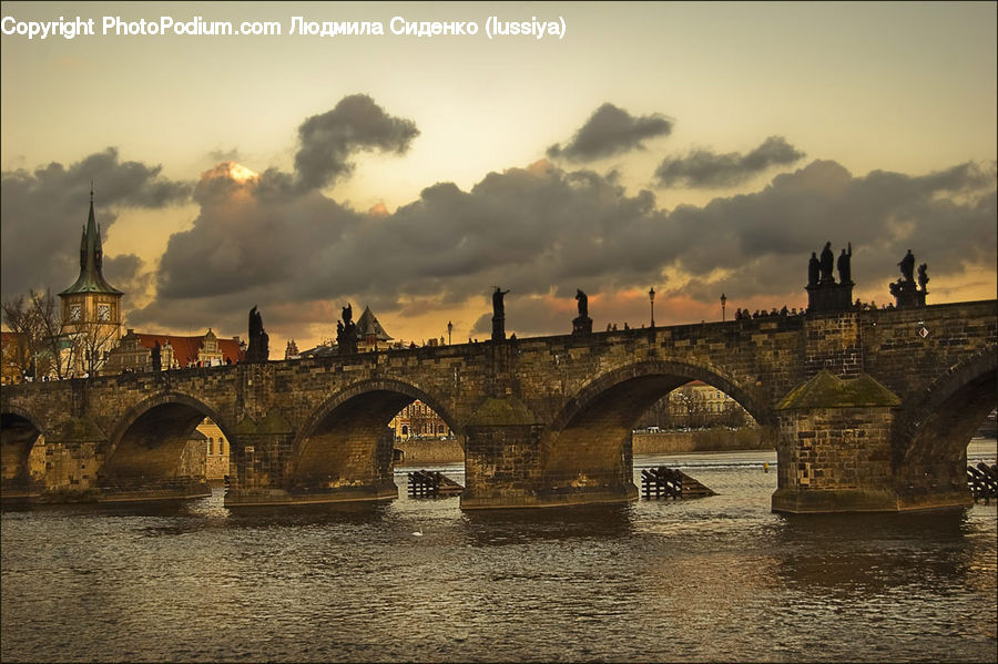 Bridge, Arch, Tomb, Tombstone, Dawn, Dusk, Sky
