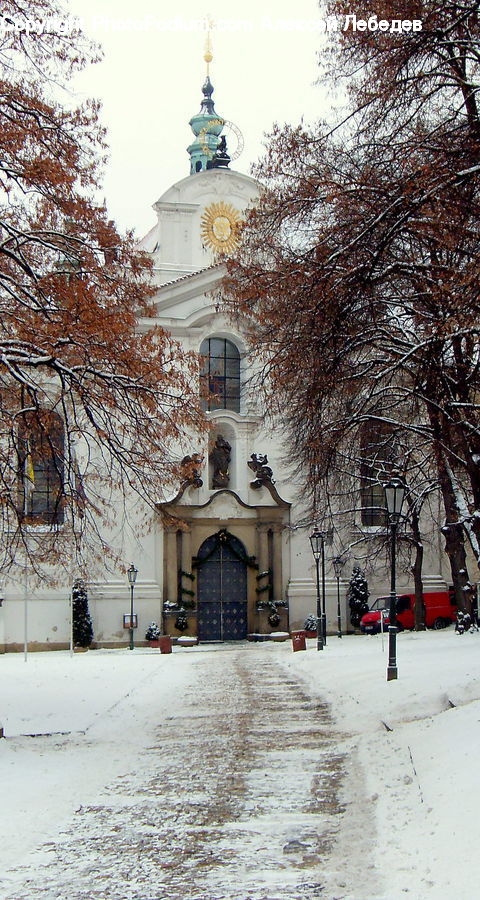Architecture, Bell Tower, Clock Tower, Tower, Ice, Outdoors, Snow