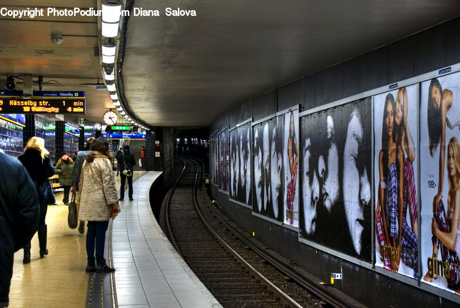 People, Person, Human, Subway, Train, Train Station, Vehicle