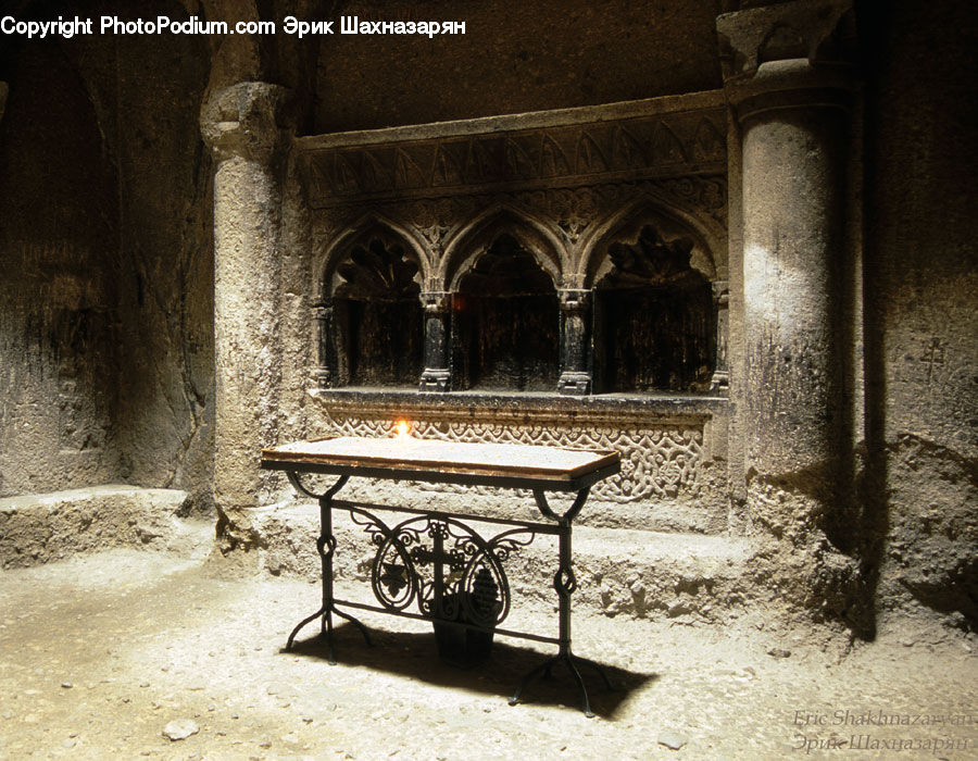 Arch, Bench, Crypt, Furniture, Architecture, Housing, Monastery