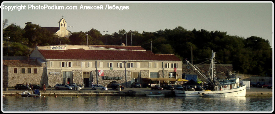 Flood, Boat, Yacht, Downtown, Neighborhood, Town, Building
