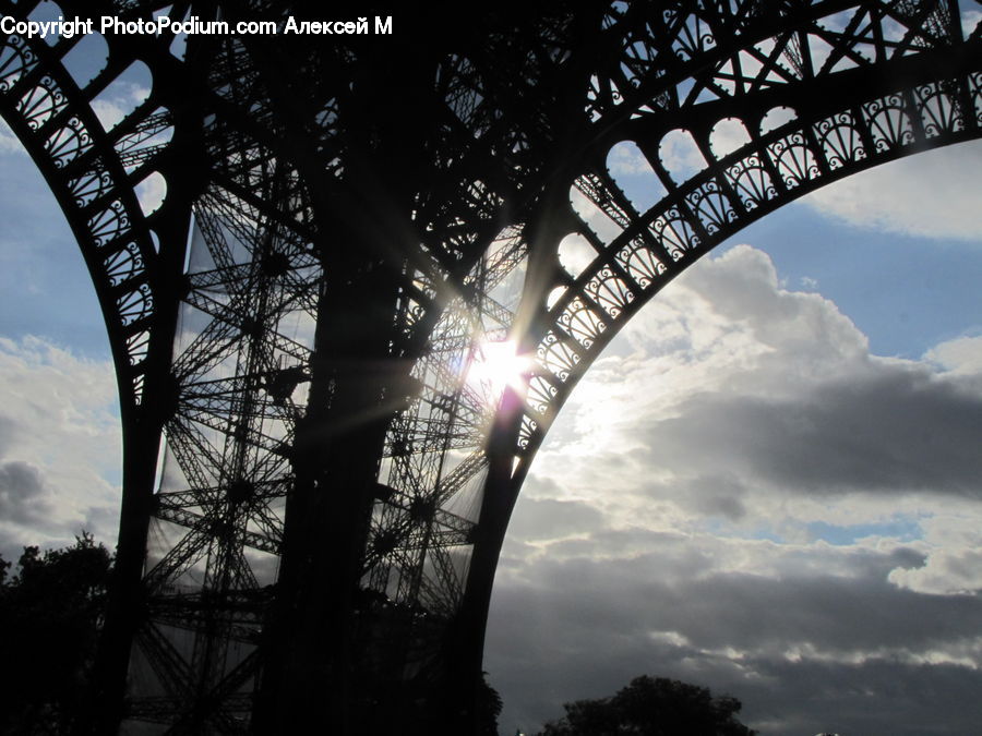 Flare, Light, Sunlight, Ferris Wheel, Arch, Arch Bridge, Bridge