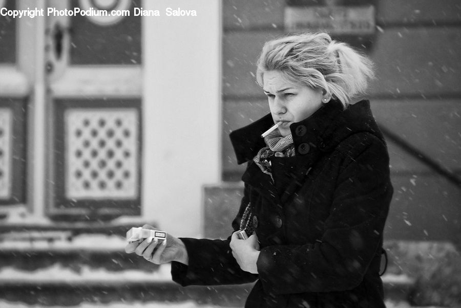 Human, People, Person, Blonde, Female, Woman, Coat