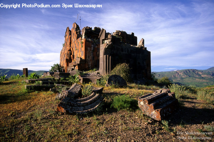 Architecture, Castle, Fort, Plant, Potted Plant, Ruins, Bonsai