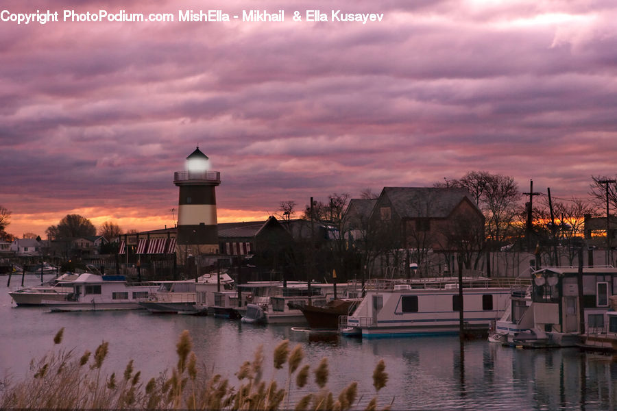 Boat, Watercraft, Dawn, Dusk, Red Sky, Sky, Sunrise