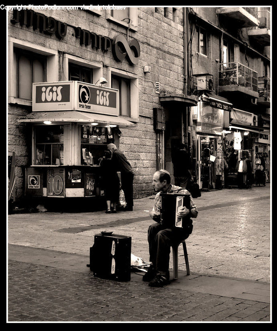 Human, People, Person, Accordion, Musical Instrument, Alley, Alleyway