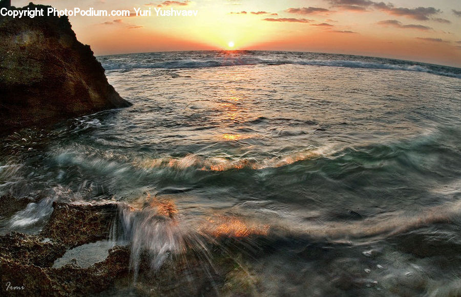 Ocean, Outdoors, Sea, Water, Beach, Coast, Dusk