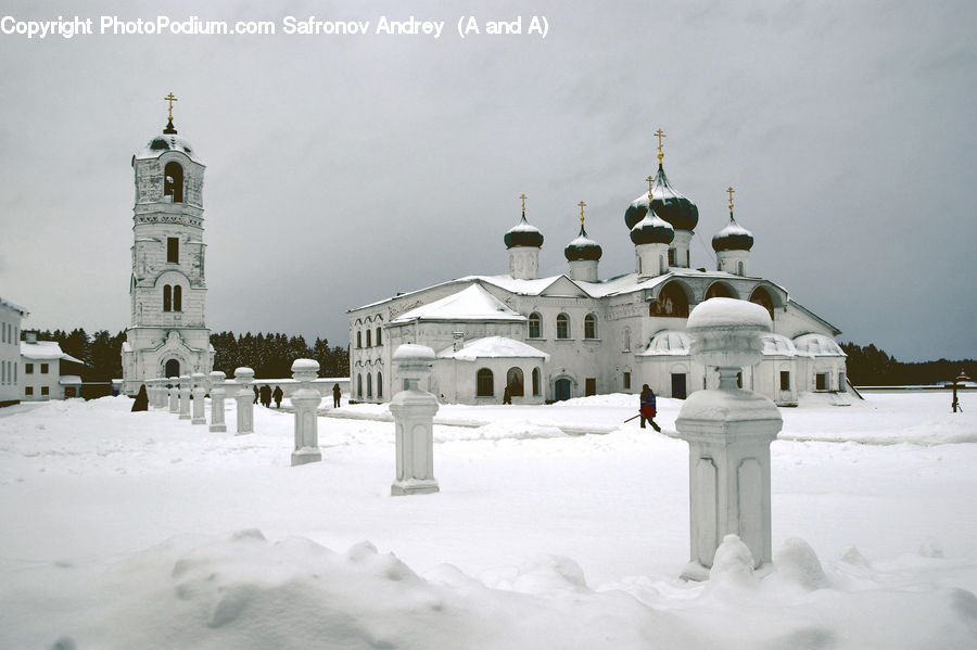 Ice, Outdoors, Snow, Architecture, Bell Tower, Clock Tower, Tower