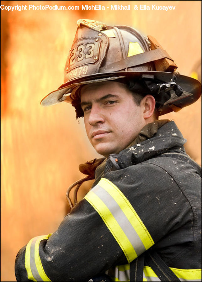 Fireman, Person, People, Human