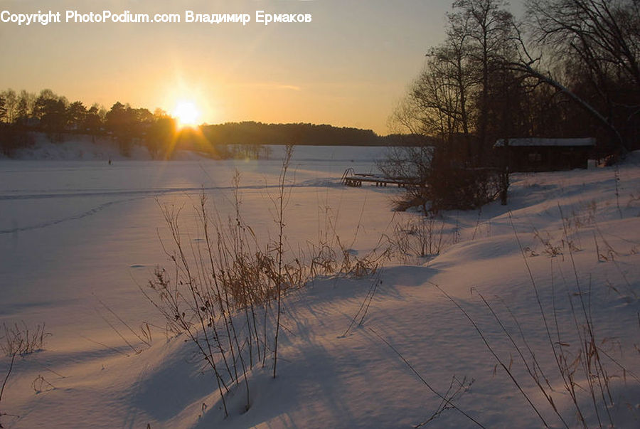 Ice, Outdoors, Snow, Dawn, Dusk, Sky, Sunrise