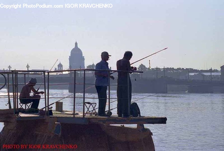 People, Person, Human, Boat, Watercraft, Fishing, Fog