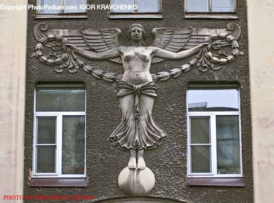 Window, Cross, Crucifix, Art, Sculpture, Statue, Fence