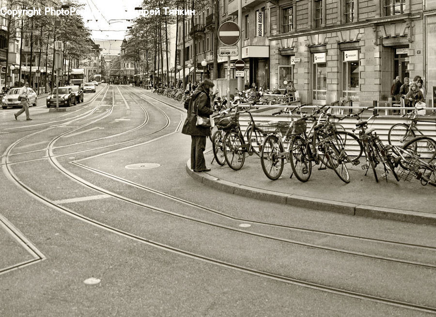 Bicycle, Bike, Vehicle, Cafe, Cafeteria, Food Court, Intersection