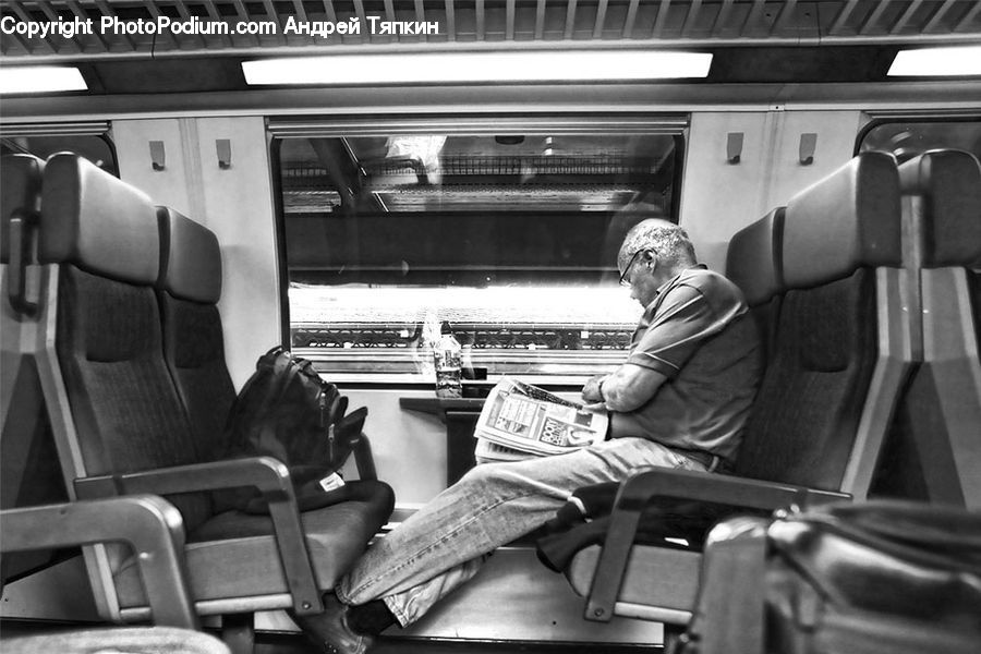 Chair, Furniture, Subway, Train, Train Station, Vehicle, Banister