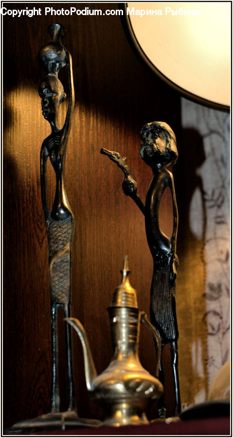 Art, Sculpture, Statue, Figurine, Armor, Light Fixture, Bottle
