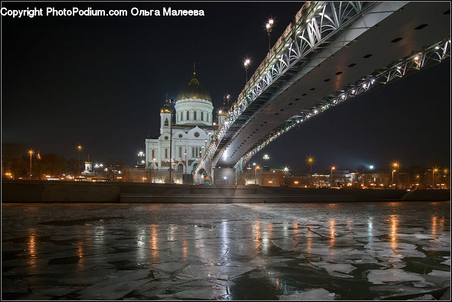 Night, Outdoors, Bridge, City, Downtown, Metropolis, Urban