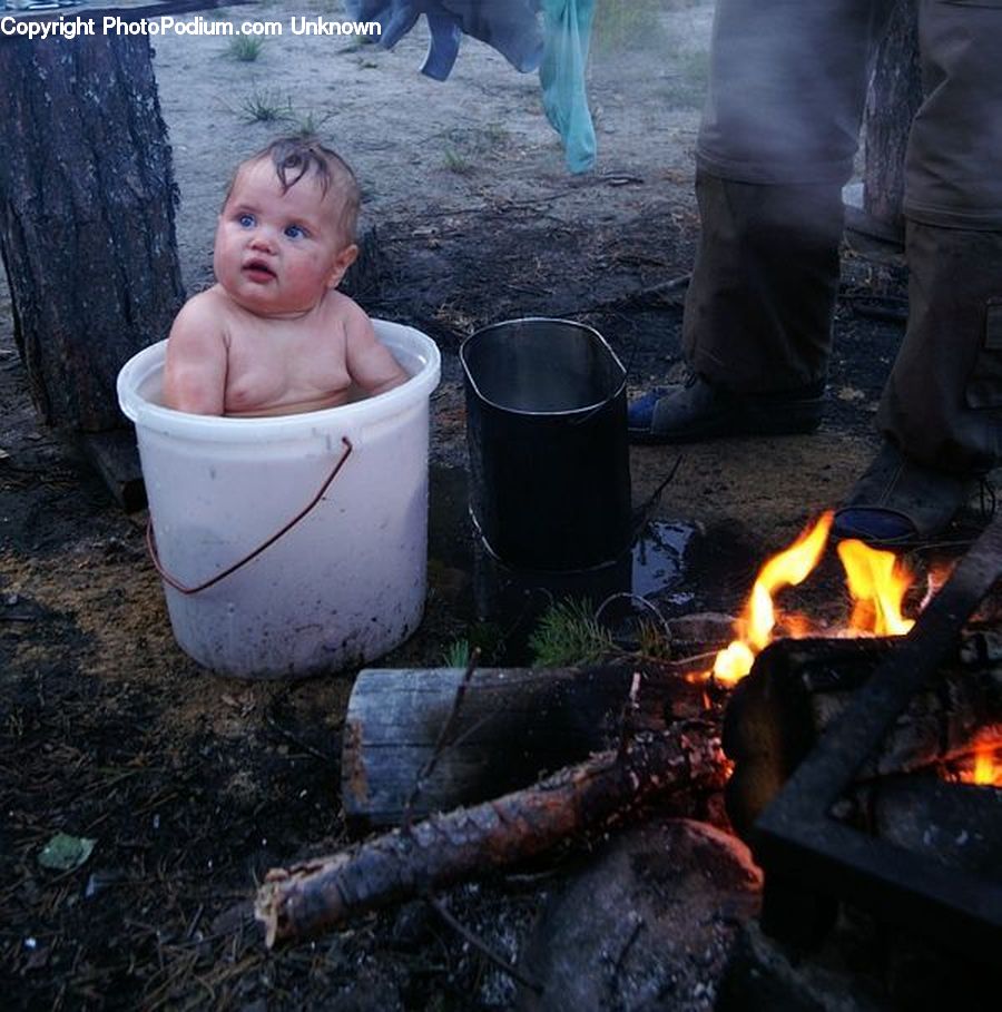 People, Person, Human, Plant, Potted Plant, Bucket, Forge