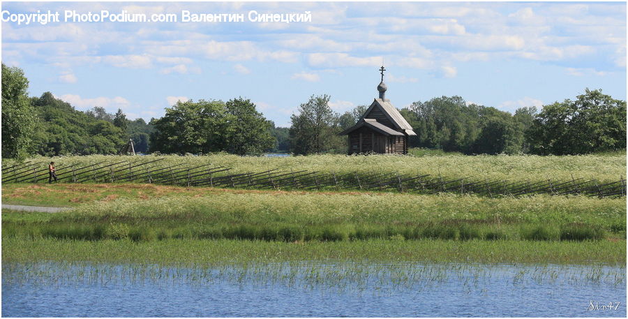 Building, Cottage, Housing, Field, Grass, Grassland, Plant